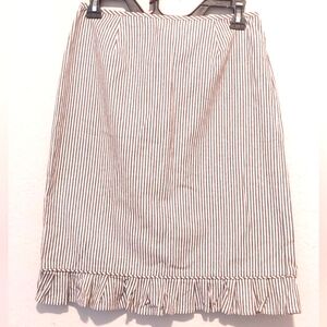 Willi Smith Striped Skirt With Ruffle Hem Black and White Womens Size 2